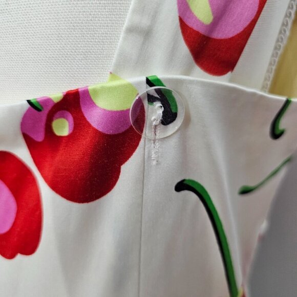 Tatyana Cherry V Neck Sleeveless Retro Midi Swing Dress - Picture 8 of 14